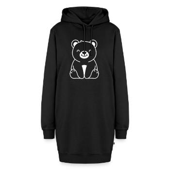 Grizzly petit ours - Sweat-shirt à capuche long Femme - noir - Devant