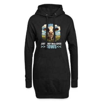 Vaches Vache - Sweat-shirt à capuche long Femme - noir - Devant