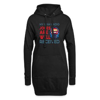 Radiowitze kommen im Amateurfunk gut an - Hoodie-Kleid - Schwarz - Vorne