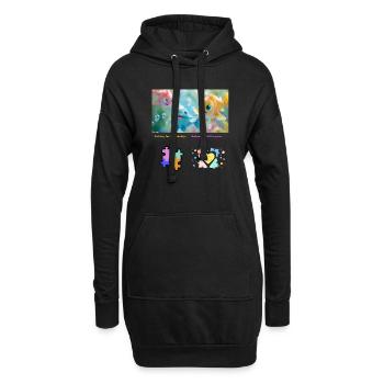 Pêcher l’amitié Accepter les différences - Sweat-shirt à capuche long Femme - noir - Devant