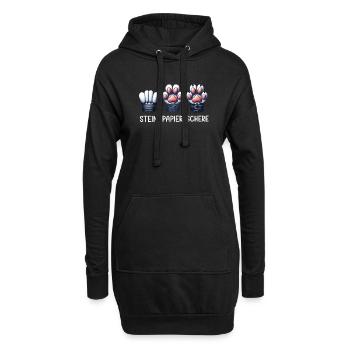 Chat Pierre Papier Ciseaux Patte Jeu Drôle - Sweat-shirt à capuche long Femme - noir - Devant
