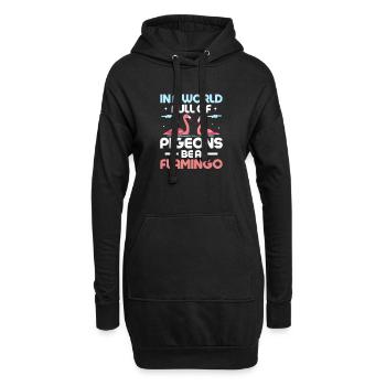 Dans un monde plein de pigeons, soyez un oiseau rose flamant rose - Sweat-shirt à capuche long Femme - noir - Devant