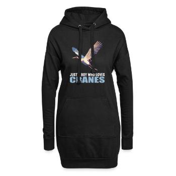 Kraniche Kranich - Hoodie-Kleid - Schwarz - Vorne