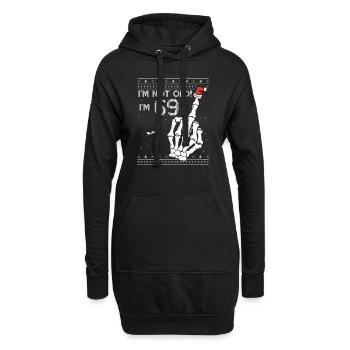 J’ai 69 ans + 1 majeur - Fun 70e anniversaire - Sweat-shirt à capuche long Femme - noir - Devant