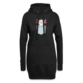 Axolotl Süßer Amphibien -Haustierliebhaber Otaku - Hoodie-Kleid - Schwarz - Vorne