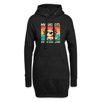Axolotl Süßer Amphibien -Haustierliebhaber Otaku - Hoodie-Kleid - Schwarz - Vorne