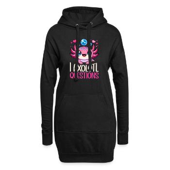 Axolotl Süßer Amphibien -Haustierliebhaber Otaku - Hoodie-Kleid - Schwarz - Vorne