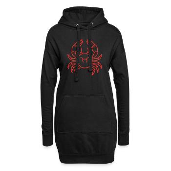 Krebs - Hoodie-Kleid - Schwarz - Vorne