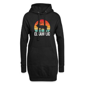 Elchjagd Elkaholische Jäger - Hoodie-Kleid - Schwarz - Vorne