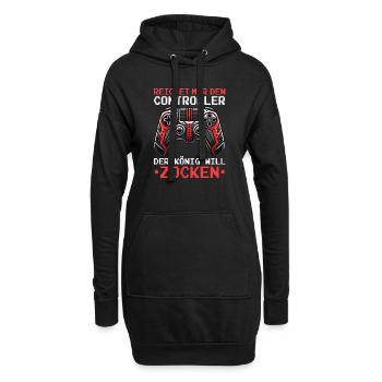 Il me tend la manette que le roi veut jouer - Sweat-shirt à capuche long Femme - noir - Devant
