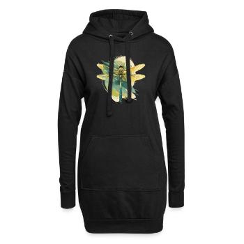 Libellules Libellule - Sweat-shirt à capuche long Femme - noir - Devant
