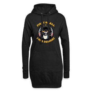 Au début, je suis un délice, un chat mécontent - Sweat-shirt à capuche long Femme - noir - Devant