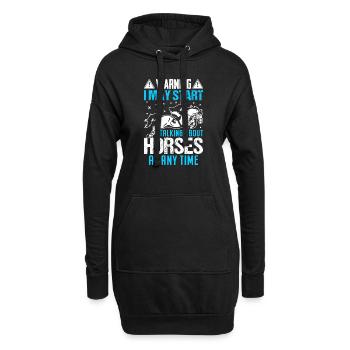 Could talk about horses - Hoodie Dress - black - Front