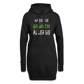 GRÜN HABE DIE GRÜNEN ALLERGIE - Hoodie-Kleid - Schwarz - Vorne