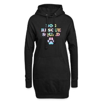 Dog Rescue Squad Hund Tie Dye Tieraktivist - Hoodie-Kleid - Schwarz - Vorne