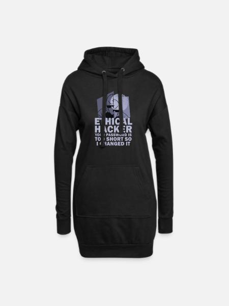 Cybersicherheitsexpertise von ethischen Hackern - Hoodie-Kleid - Schwarz