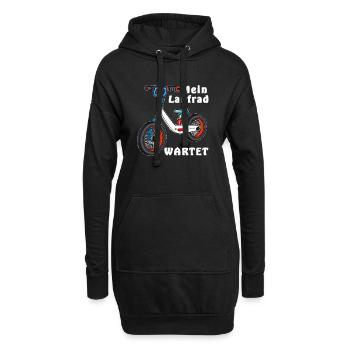 Mein Laufrad WARTET - Hoodie-Kleid - Schwarz - Vorne