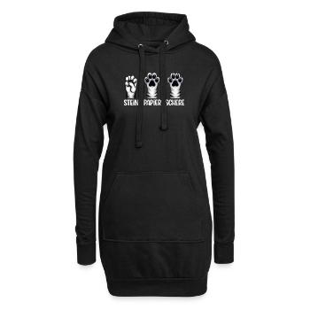 Chat Pierre Papier Ciseaux Patte Jeu Drôle - Sweat-shirt à capuche long Femme - noir - Devant