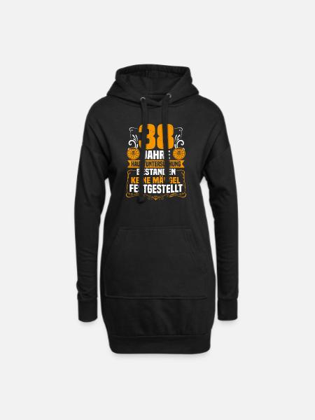 38 Jahre Hauptuntersuchung 38. Geburtstag - Hoodie-Kleid - Schwarz