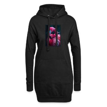 Flamingos Flamingo - Hoodie-Kleid - Schwarz - Vorne