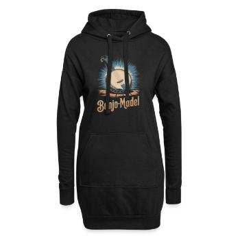 Bluegrass Banjo Spieler Musik Saiteninstrument - Hoodie-Kleid - Schwarz - Vorne