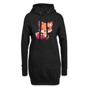 Renards Renard - Sweat-shirt à capuche long Femme - noir - Devant