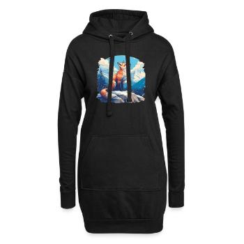 Renards Renard - Sweat-shirt à capuche long Femme - noir - Devant