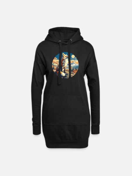 Füchse Fuchs - Hoodie-Kleid - Schwarz