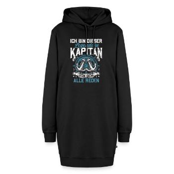 Kapitän Segeln Spruch Boot Segelboot Captain - Hoodie-Kleid - Schwarz - Vorne