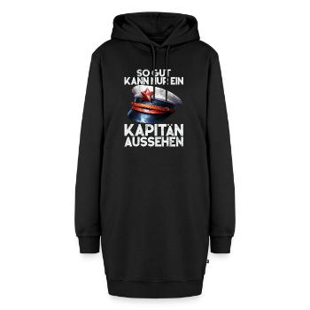 Kapitän Segeln Spruch Boot Segelboot Captain - Hoodie-Kleid - Schwarz - Vorne