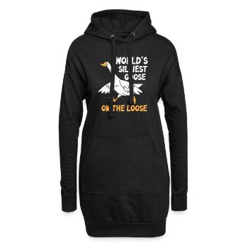 Die dümmste Gans der Welt auf freiem Fuß - Hoodie-Kleid - Schwarz - Vorne