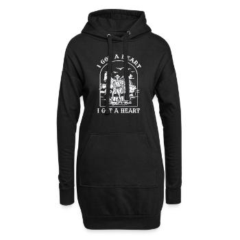 Ich habe ein Herz wie ein Truck - Hoodie-Kleid - Schwarz - Vorne