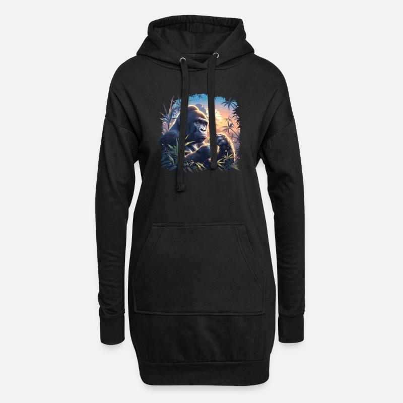 Gorillas Gorilla - Hoodie-Kleid - Schwarz
