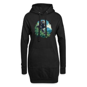 Gorilles Gorilles - Sweat-shirt à capuche long Femme - noir - Devant