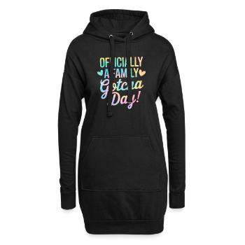 Offiziell eine Family Gotcha Day Tie Dye Adoption - Hoodie-Kleid - Schwarz - Vorne