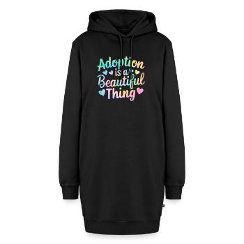 L’adoption est une belle chose Tie Dye Foster Care - Sweat-shirt à capuche long Femme - noir - Devant