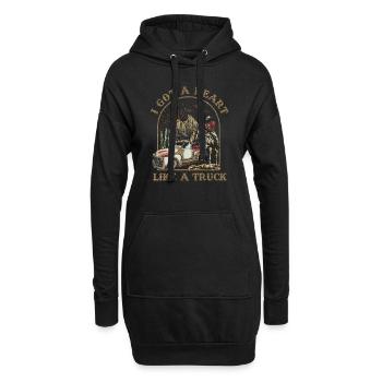 J’ai un cœur comme un camion - Sweat-shirt à capuche long Femme - noir - Devant