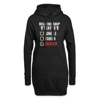 Beziehungsstatus Skater Longboarden Lustig - Hoodie-Kleid - Schwarz - Vorne