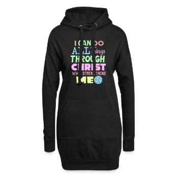 Je peux tout faire grâce au volleyball - Sweat-shirt à capuche long Femme - noir - Devant