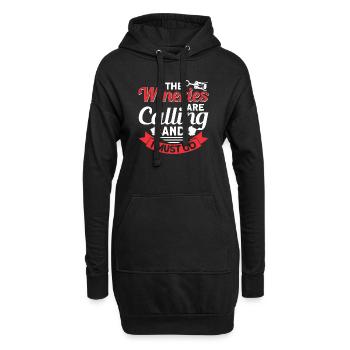 Wein Winzer Sind Am Rufen Und Ich Muss Los - Hoodie-Kleid - Schwarz - Vorne