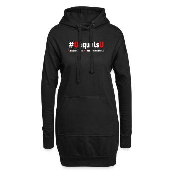 U est égal à U Ruban rouge indétectable - Sweat-shirt à capuche long Femme - noir - Devant