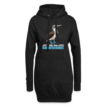 Fou à pieds bleus - Sweat-shirt à capuche long Femme - noir - Devant