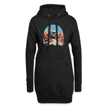 Crabe Crabe - Sweat-shirt à capuche long Femme - noir - Devant