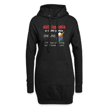 Abibliophobia Bookworm Livres de lecture - Sweat-shirt à capuche long Femme - noir - Devant