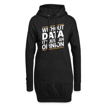 Sans données, ce n’est qu’une opinion - Sweat-shirt à capuche long Femme - noir - Devant