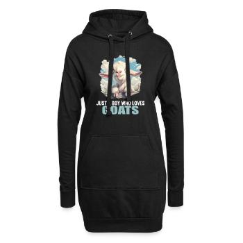 Ziegen Ziege - Hoodie-Kleid - Schwarz - Vorne