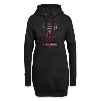 Sarcastique Grande Faucheuse Humour noir Noir - Sweat-shirt à capuche long Femme - noir - Devant