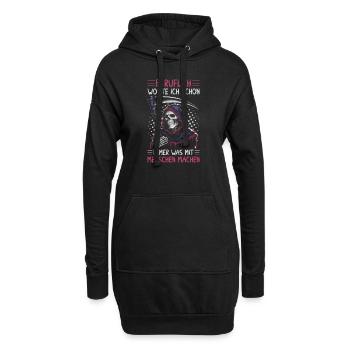 Sarcastique Grande Faucheuse Humour noir Noir - Sweat-shirt à capuche long Femme - noir - Devant