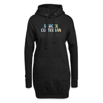 Concierge d’école Nettoyage Concierge Tie Dye - Sweat-shirt à capuche long Femme - noir - Devant