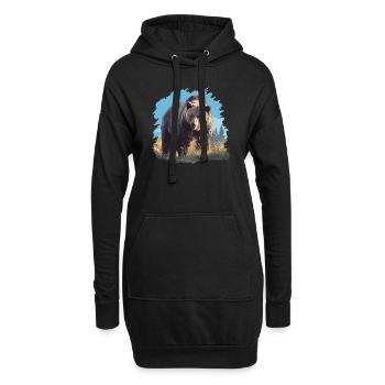 Grizzlis Ours grizzly - Sweat-shirt à capuche long Femme - noir - Devant